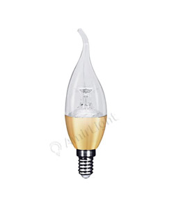 کاور لامپ 6 وات طلایی شمعی شفاف ال ای دی مهند